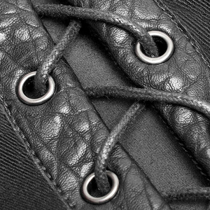 Gilet en cuir PU style punk pour homme, col rond, décoration à rivets, fermeture éclair, vêtement d'extérieur pour l'automne, coupe classique - Product Image 5