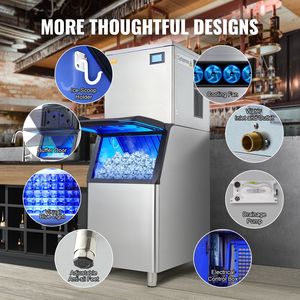 Attrezzatura di Refrigerazione per Cucine Commerciali, Macchina per il Ghiaccio Autopulente 360LBS/24H con Contenitore di Stoccaggio Grande da 330,7LBS, 700W - Product Image 6