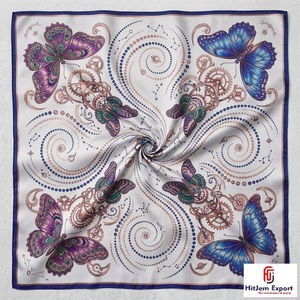 Elegant <b>Square</b> <b>Scarf</b> Custom Digital Print Lightweight <b>Silk</b> Feel Fabric Premium Fashion Accessories OEM ODM Manufacturer Bulk - Product Image 6