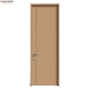 Puertas Interiores para Casas, Diseño Simple de MDF Compuesto, Panel Recubierto con Película de PVC, Puerta Precolgada Moderna Resistente a la Humedad - Product Image 3