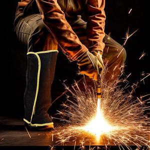 Protège-chaussures en cuir de vachette longs, résistants à la chaleur, pour soudeurs - Vente en gros, best-seller - Product Image 4