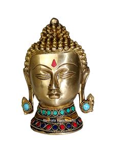 Artesanía Nirmala, Estatua de Buda de Latón, Escultura de Piedra Fengshui Hecha a Mano en Rajasthan para el Hogar, Oficina o Escritorio - Product Image 1