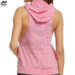 Camiseta sin mangas con capucha de algodón de secado rápido para gimnasio, running, culturismo y fitness para mujer - Product Image 5