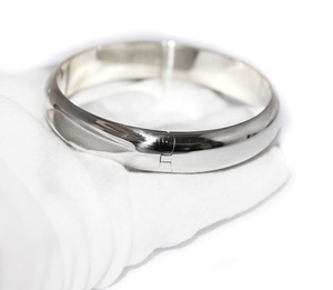 Solid 925 Sterling <b>Silver</b> Polished Hinged Cuff <b>Bangle</b> Bracelet | Classic Minimalist Fine Jewelry Gift <b>for</b> <b>Men</b> - Product Image 4