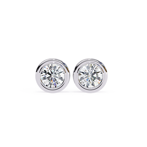 REYES - Pendientes de Botón de Moissanita Redondos Personalizados de 2.5 Quilates, Certificados por GRA, Plata de Ley 925, Regalo de Aniversario, Joyería Fina - Product Image 4
