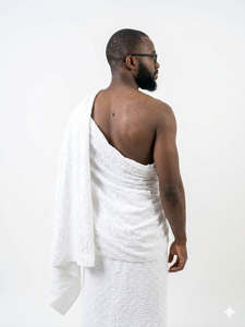 ผ้าขนหนูอิห์รอม 100% ผ้าฝ้าย ชุด 2 ชิ้น สำหรับผู้ชาย สำหรับฮัจญ์และอุมเราะห์ คุณภาพสูง ขนาดมาตรฐาน - Product Image 5