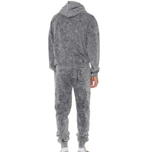 Jersey de lavado ácido de lujo para hombre, conjunto de joggers con capucha, tejido polar de Color personalizado, chándal de lavado ácido de estilo informal para entrenamiento - Product Image 2