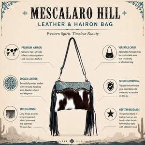 Sac à bandoulière en cuir Hairon pour femme, véritable cuir de vachette, sac à main western, sac à bandoulière en cuir repoussé, sac à main bohème, élégant et tendance - Product Image 5