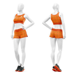 Ensemble de vêtements de sport pour femmes OEM, 2 pièces, soutien-gorge de sport et short, respirant, extensible, yoga, entraînement, fitness - Product Image 3