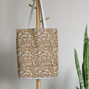Bolsas de Compras de Algodón Puro Estampadas a Mano, Bolsa de Regalo Ligera, Bolsas Laterales Estampadas a Mano - Product Image 6