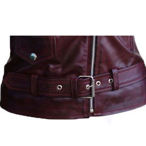 Chaqueta de Motocicleta de Invierno Hecha a Mano con Cuero Vacuno 100% Genuino de Primera Calidad para Mujer, Chaqueta Elegante a Prueba de Viento - Product Image 4