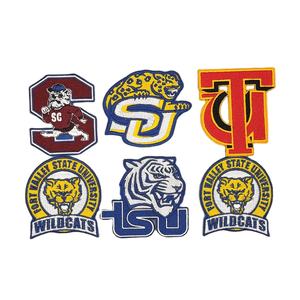Écussons tissés modernes avec logo de l'équipe universitaire Southern Jaguars, motifs cœurs, fleurs, alphabet et paillettes, écologiques, à coudre sur les sacs - Product Image 5