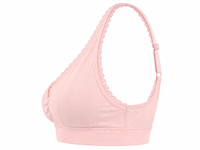 Soutien-gorge bralette pour femme à col en V profond, bretelles larges, bordure en dentelle, côtelé, avec bande large sous le buste, pour usage quotidien