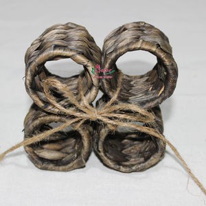 Juego de Anillos para Servilletas de Jacinto de Agua y Seagrass Tejidos a Mano, Decoración de Mesa Bohemia Ecológica, Cocina, Vietnam Artex Dong Thap - Product Image 5