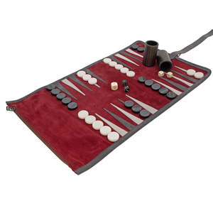 Ensemble de Backgammon en Daim Personnalisé avec Logo, Jeu de Société Portable en Cuir PU avec Dames et Dés pour Cadeaux (Vente en Gros) - Product Image 6