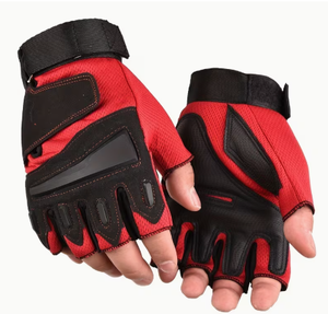 Gym Gloves Mesh Material Adjustable Wrist <b>Strap</b> for Weight Lifting Unisex Green Black Women Lightweight PU Half <b>Finger</b> Gym Glo - Product Image 4