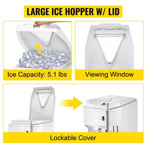Máquina Eléctrica Comercial para Hacer Conos de Nieve, Trituradora de Hielo de 265 LBS/H, Máquina de Hielo Raspado de 250W con Tapa para Tolva de Hielo - Product Image 3