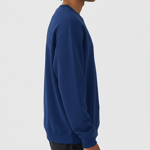 Sudadera de Invierno de Alta Calidad, Hecha a Medida, Bordada, con Hombros Caídos, Cuello Redondo, Tejido Grueso, 100% Algodón, Color Sólido, Talla Grande - Product Image 6