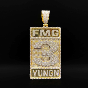 Pendentif unisexe plaqué argent The Ice Legacy Custom Iced CZ Street Elite Royal Hiphop - Product Image 1