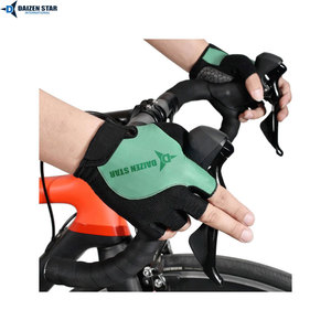 Gants tactiques Daizen Star à demi-doigts, vert et noir, longueur poignet, durables, écologiques, multifonctionnels, en PU, pour le sport et les loisirs - Product Image 2