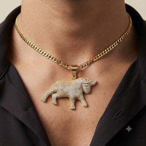 Collar con Colgante de Diamante Moissanita Inspirado en el Animal del Zodíaco Tauro, Diseño Moderno y Personalizado, Oro Sólido de 10K, para Hombre, Regalo - Product Image 2