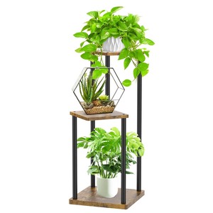 Handcrafted Industrial Metal Tall Floor <b>Plant</b> Stand with 3 Shelves Wholesale - Product Image 3