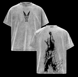 Camiseta con estampado de Anime My Hero Academia All Might para hombre, ropa de manga corta, camiseta informal de algodón, camiseta Retro lavada, camisetas Harajuku - Product Image 1