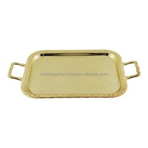 Luxury Handmade Decorative Modern Metal Serving Tray with Sturdy Frame for Serving Refreshments and <b>Sweets</b> - Product Image 5