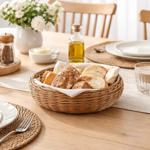 Top Quality Wicker Rattan <b>Basket</b> Handmade <b>Basket</b> for <b>Bread</b> Round <b>Bread</b> <b>Basket</b> For Table Organiser At Wholesale Price - Product Image 1