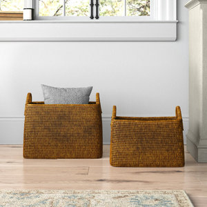 Organizador bohemio para el hogar, cesta decorativa de almacenamiento de ratán tejido para organizar tu espacio - Product Image 2