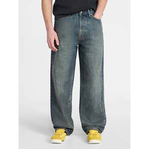 Jeans en denim 14 oz avec logo personnalisé OEM, nouveau design, tissu 100% coton, coupe ample, jeans baggy, coupe oversize, streetwear, mode hip-hop - Product Image 1