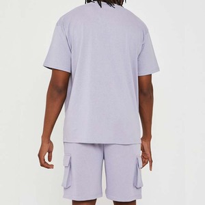 Ensemble deux pièces d'été de haute qualité pour homme, t-shirt et short décontractés en polyester et coton respirant, sans couture - Product Image 2