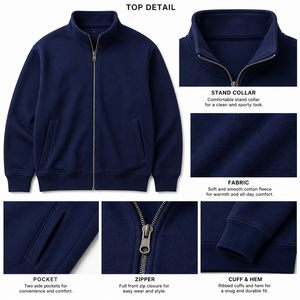 Ensemble de survêtements unisexe décontracté zippé personnalisé pour homme, en maille, coupe droite et large, par un créateur - Product Image 4