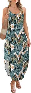 Vestido Largo de Verano para Mujer, Estilo Casual, con Tirantes Finos, Estampado Tropical, Estilo Hawaiano - Product Image 2