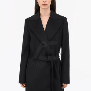 Manteau long ajusté pour femme, élégant et professionnel, vêtement d'extérieur chaud et tendance pour l'hiver, fournisseur en gros, style décontracté - Product Image 5