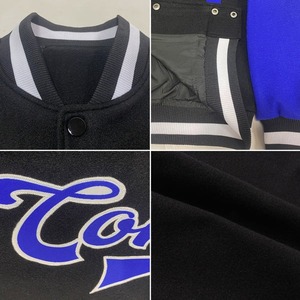 Black Royal <b>White</b> Custom Varsity <b>Jacket</b> Full Snap Two Tone Letterman <b>Jacket</b> Bomber <b>Jacket</b> Men Casual Baseball Team <b>Jacket</b> - Product Image 5