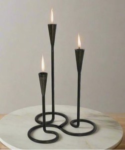 Metal Candle Holder Set with Fine Cutwork Elegant Centerpiece for Living Room & Bedroom - Product Image 6