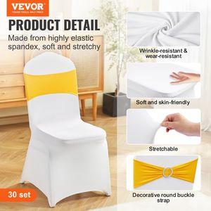 Fundas Elásticas Universales de Spandex para Sillas, Fundas Protectoras Lavables y Extraíbles con Lazos para Sillas, Fundas Ajustables para Sillas Plegables - Product Image 2