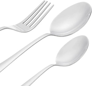 Juego de Cubiertos Duraderos y Sostenibles de Acero Inoxidable con Mango de Madera, Tenedor, Cuchara, Cuchillo, Vajilla Premium para Cocina y Comedor - Product Image 4