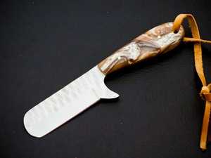 Custom Handmade Sheepsfoot Knife Stainless Steel Blade Resin Handle <b>Crafting</b> <b>Tool</b> 0.6mm Thickness Non-Adjustable Single Blade - Product Image 1
