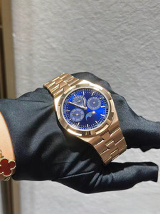 Reloj de Hombre Mecánico Automático de Edición Limitada con Correa de Caucho de Lujo de Alta Calidad, Bisel Dorado y Calendario Perpetuo con Fase Lunar - Product Image 4