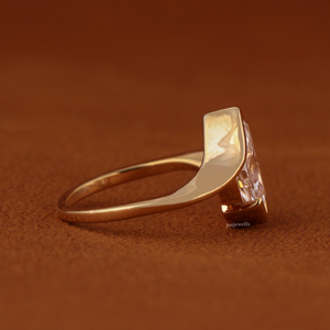 2.00 CT IGI Certified 14KT Solid Yellow Gold Marquise Cut Lab Grown Diamond Solitaire Engagement Ring Bypass Setting CVD Diamond - Product Image 2