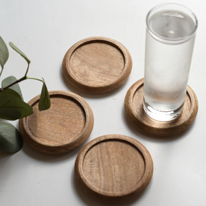 Amazing Quality Natural Wooden Coaster Best Designer Pieces Wooden Cup <b>Mat</b> Tea Beer Coffee Coaster - Product Image 4