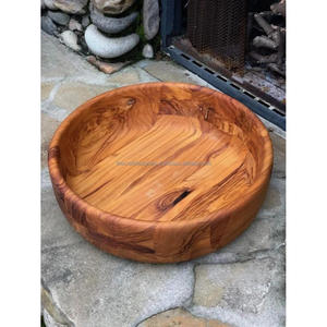 Water Resistant Wooden Serving <b>Bowl</b> Kitchenware Usage Multifunctional <b>Bowls</b> <b>Large</b> Size Wood Salad <b>Bowls</b> For Dinner Tableware - Product Image 5