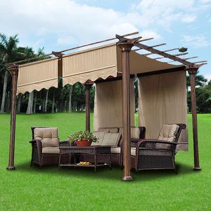2 pezzi di telo di ricambio beige per pergola 15,5x4 piedi - Product Image 1