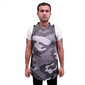 Maillot de basketball personnalisé 220g 100% polyester séchage rapide imprimé par sublimation avec nom du joueur, taille élastique, sans manches, pour homme - Product Image 1