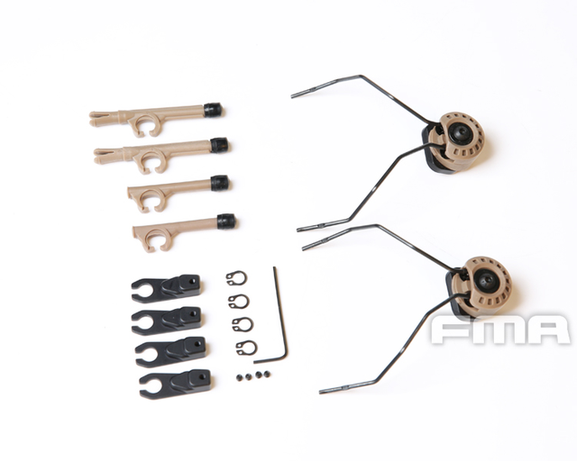 FMA Universal Modular Attach Rail Kit Factory Direct ABS Material Hunting & Tactical Use Headphone Adapter TB1292 6g DE/BK