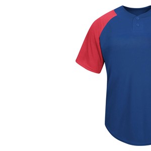 Ensemble uniforme de baseball pour homme AW TRADERS, bleu et rouge, manches courtes, 100 % polyester, anti-humidité, antibactérien, coupe classique, blanc - Product Image 4