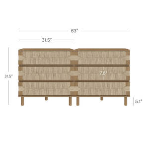 DreamCraft Vietnam Commode de chambre à coucher avec panneaux en jonc de mer tissés à la main Meubles écologiques - Product Image 4