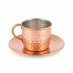 Hand Hammered Pure Copper Coffee Cup Saucer Set Food Grade <b>Tin</b> Lined Turkish Arabic Espresso <b>Mug</b> Hotel Tableware Wholesale Gifts - Product Image 1